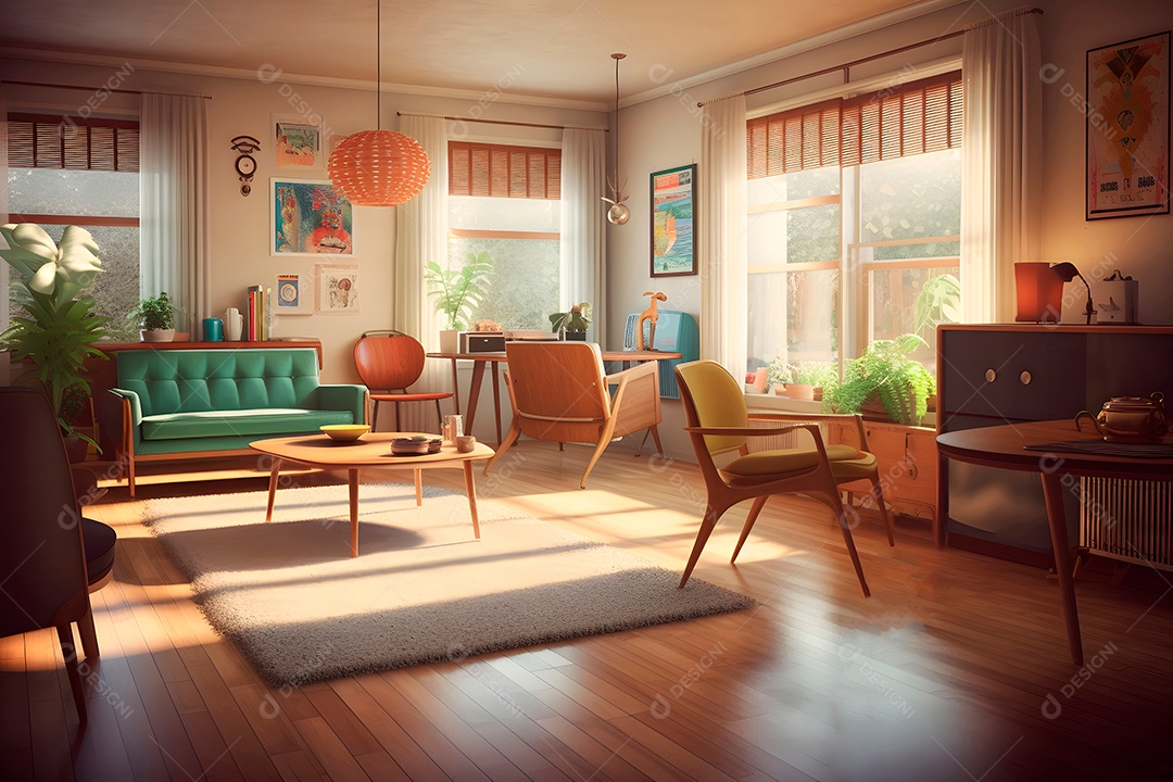Retrato realista de uma linda interior de casa
