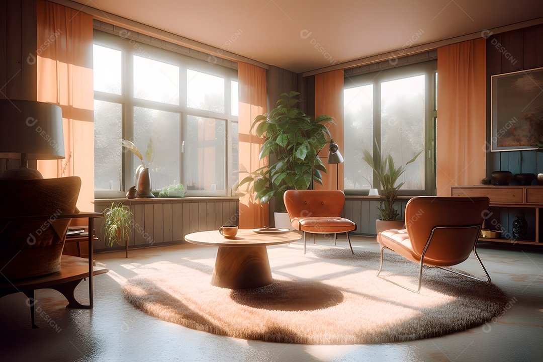 Retrato realista de uma linda interior de casa