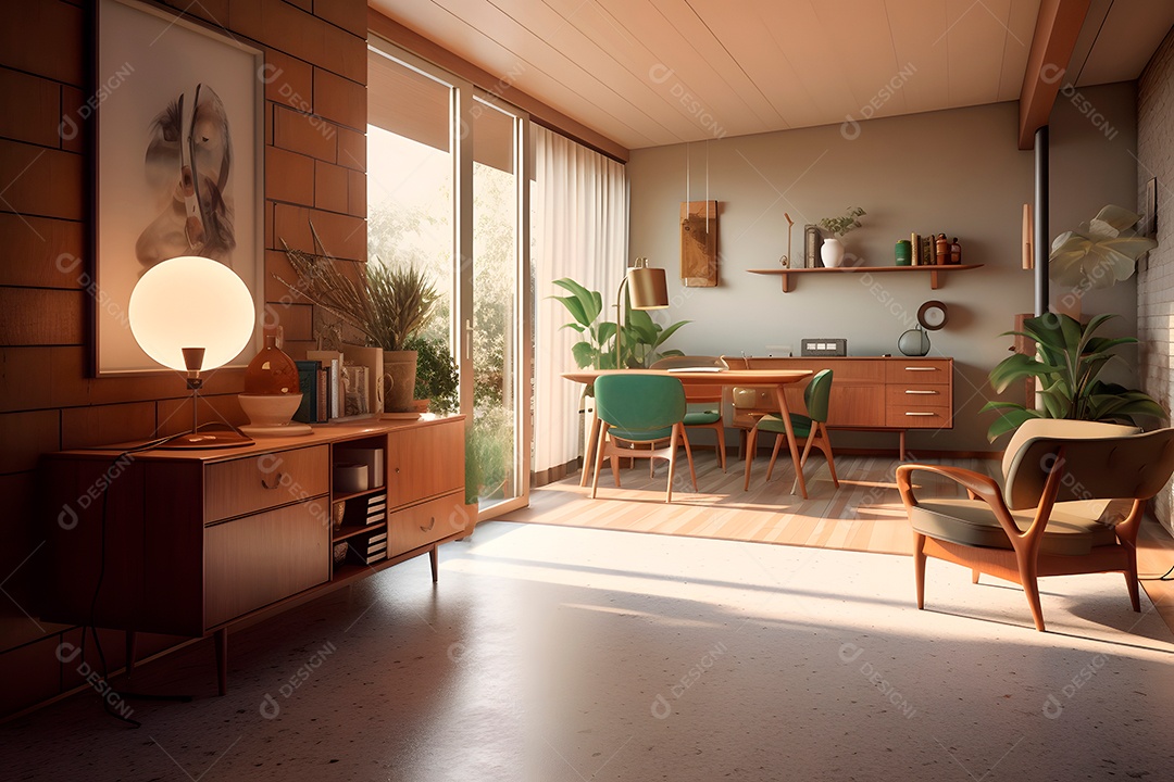 Retrato realista de uma linda interior de casa