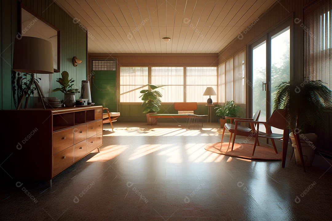 Retrato realista de uma linda interior de casa