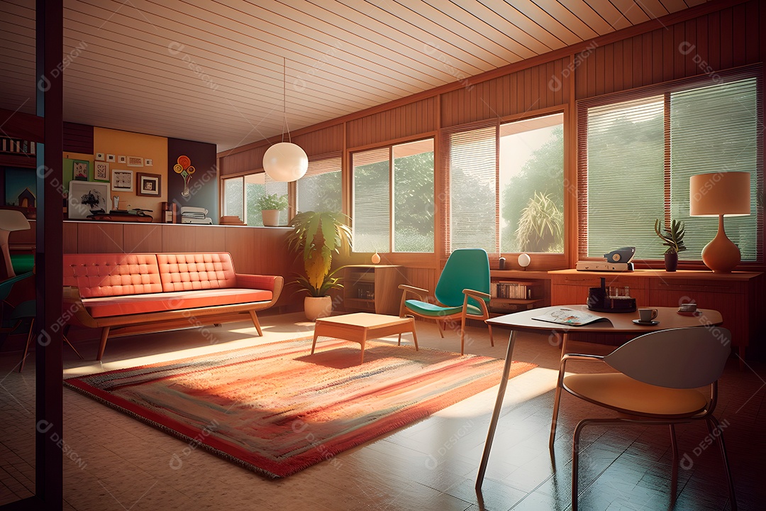 Retrato realista de uma linda interior de casa