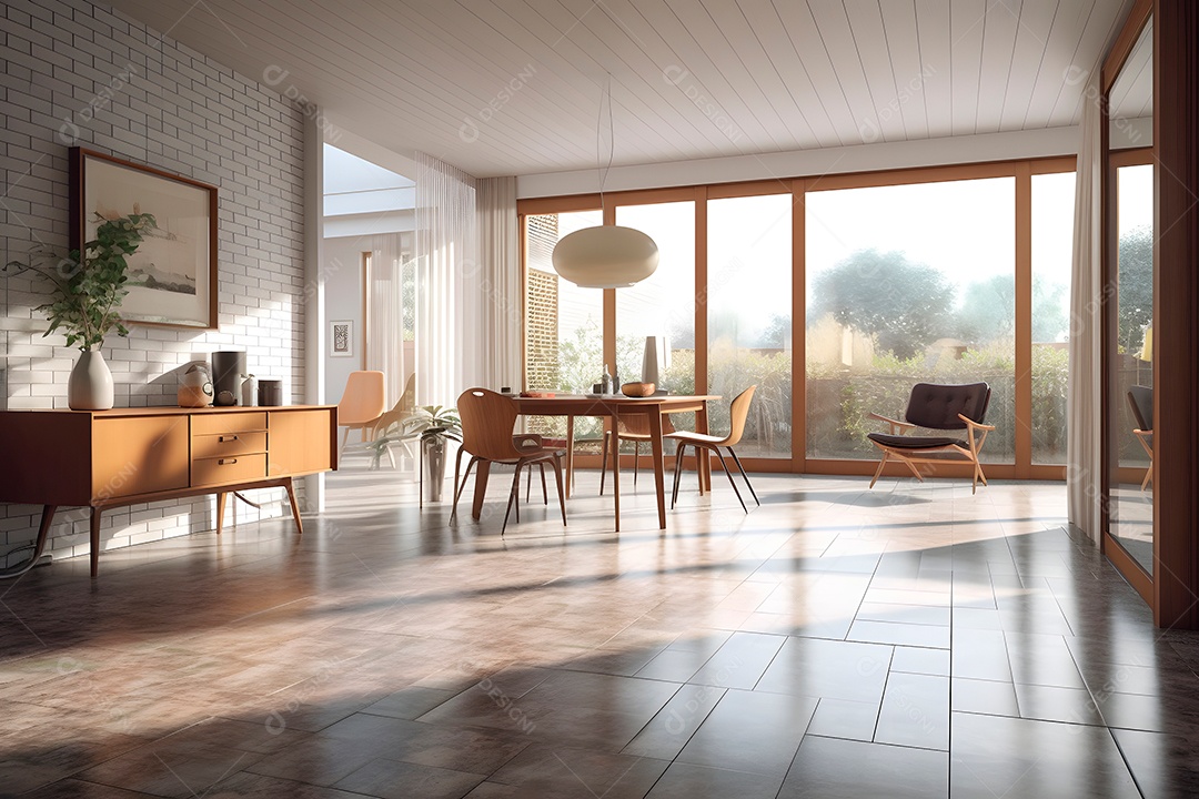 Retrato realista de uma linda interior de casa