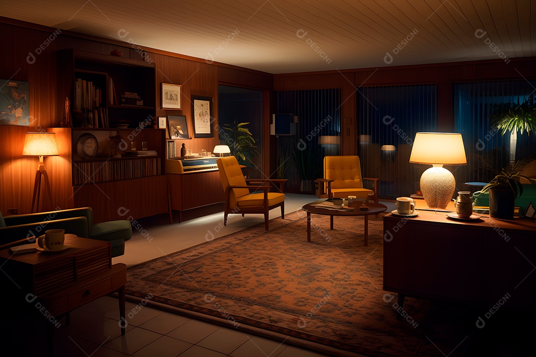 Retrato realista de uma linda interior de casa