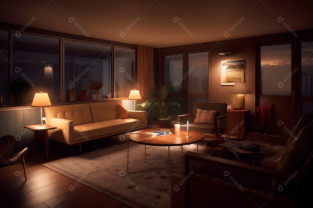 Retrato realista de uma linda interior de casa