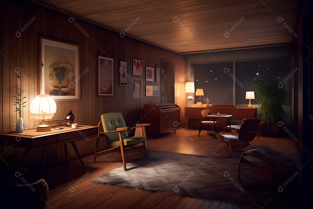 Retrato realista de uma linda interior de casa