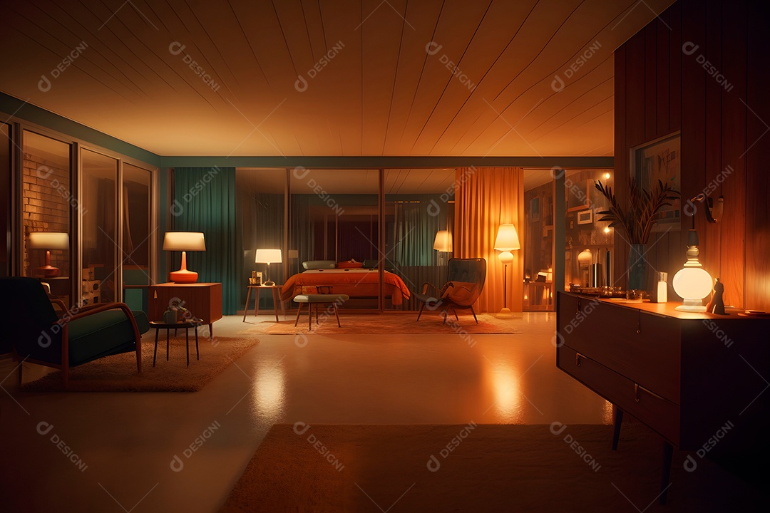 Retrato realista de uma linda interior de casa