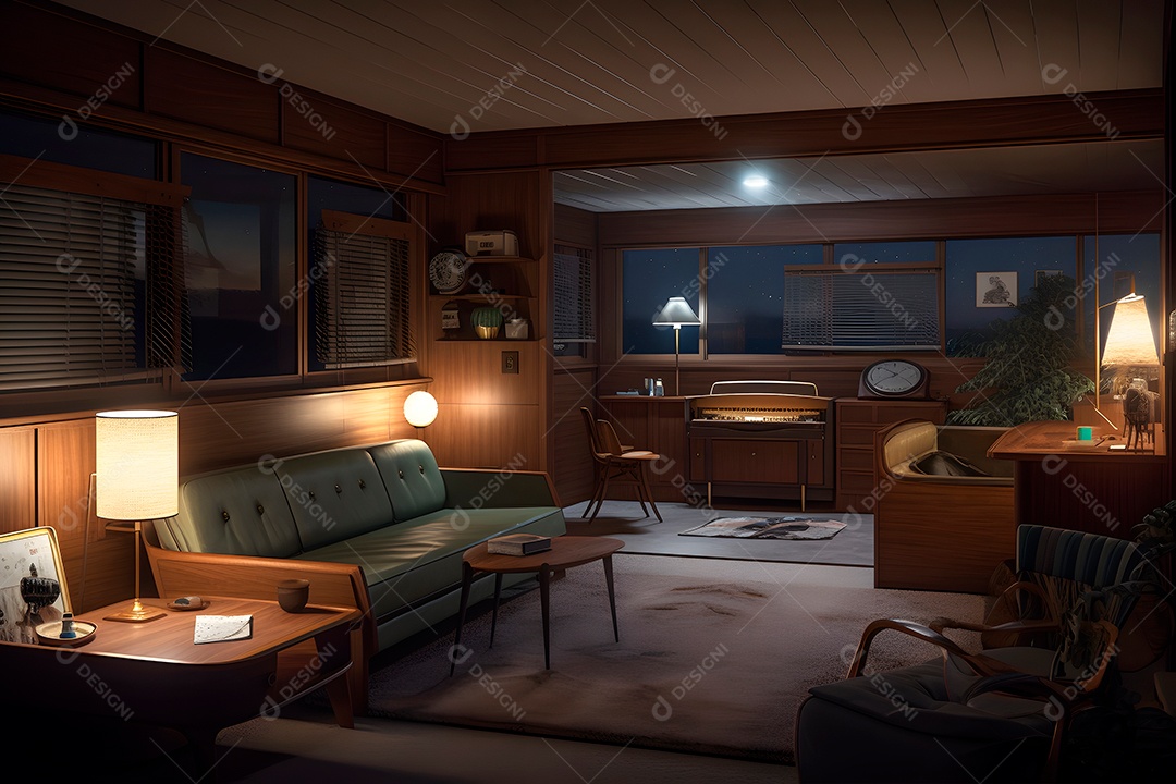 Retrato realista de uma linda interior de casa