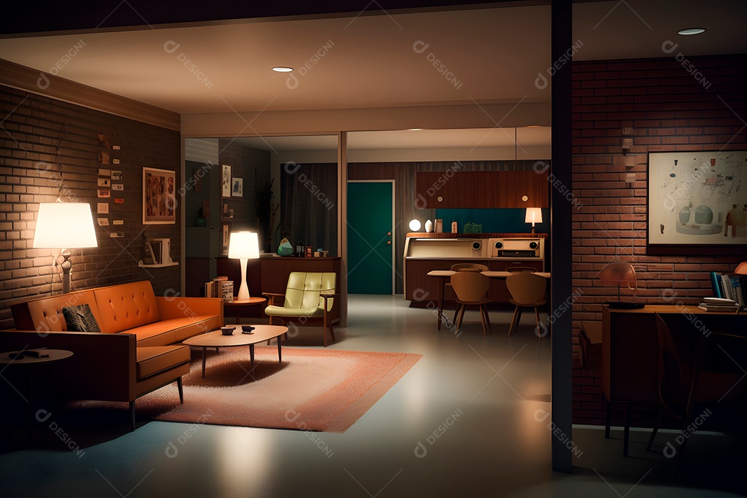 Retrato realista de uma linda interior de casa