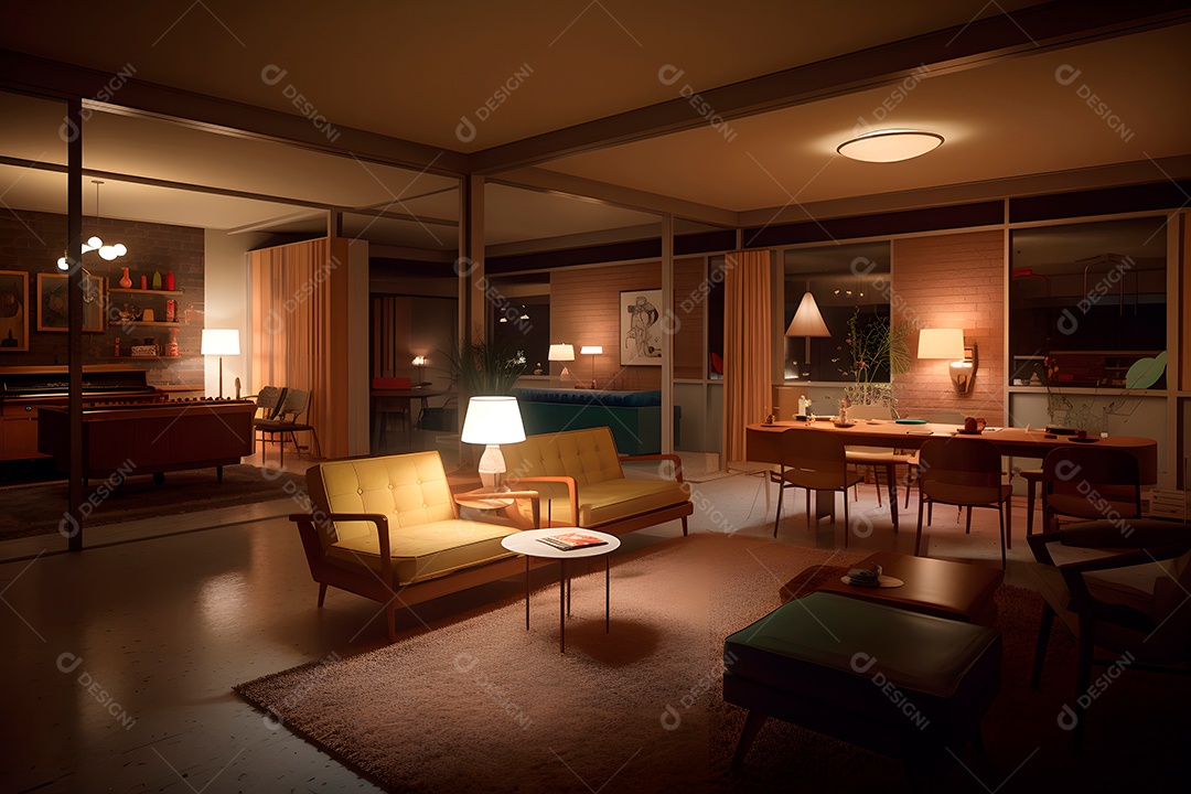 Retrato realista de uma linda interior de casa