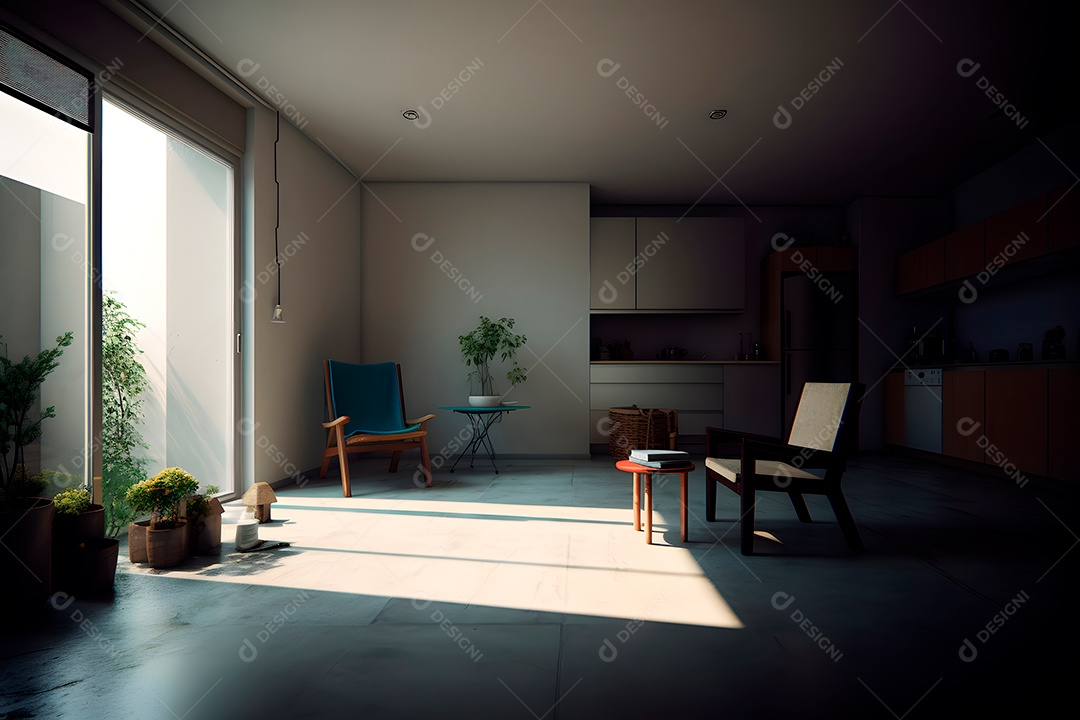 Retrato realista de uma linda interior de casa