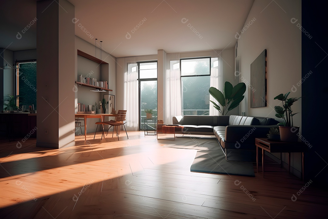 Retrato realista de uma linda interior de casa