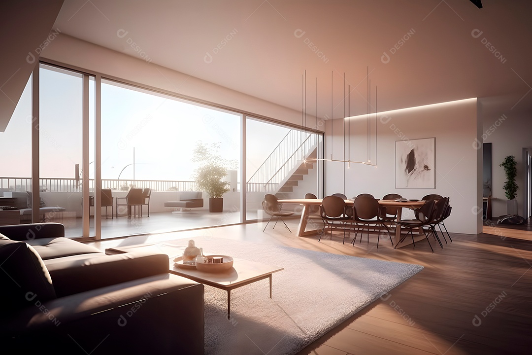 Retrato realista de uma linda interior de casa