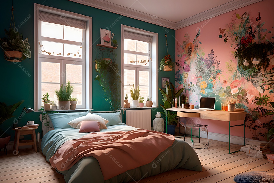 Retrato realista de uma linda interior de casa