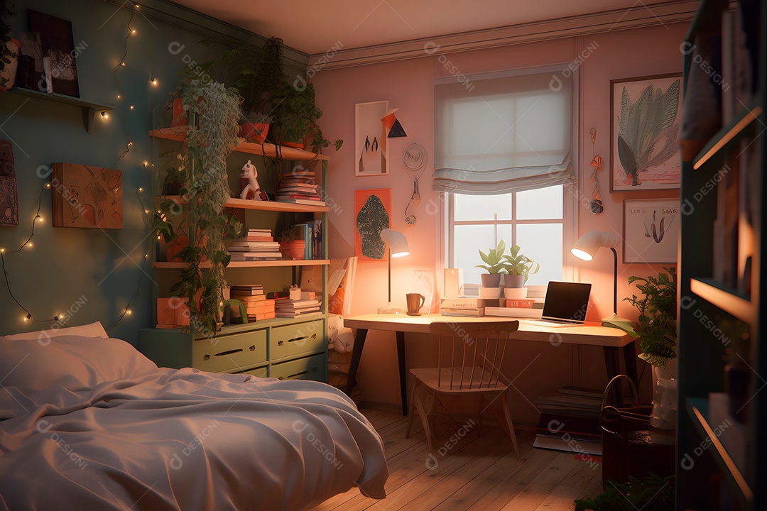 Retrato realista de uma lindo interior de casa