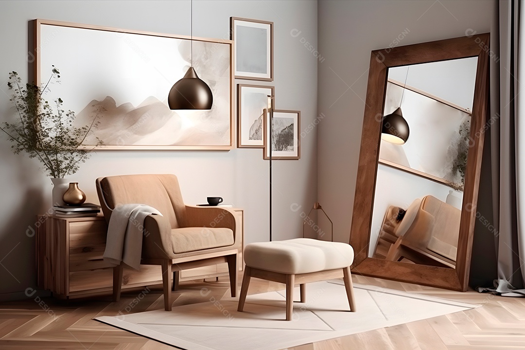 Retrato realista de uma lindo interior de casa