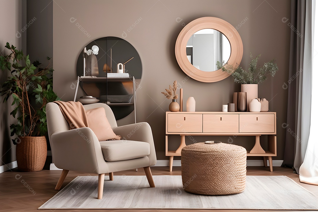 Retrato realista de uma lindo interior de casa