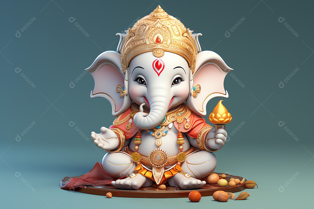 Adorável Ganesha uma ilustração mínima fofa, festival de saudações Happy Ganesh Chaturthi