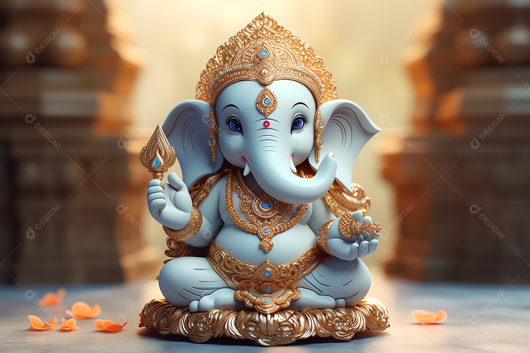 Adorável Ganesha uma ilustração mínima fofa, festival de saudações Happy Ganesh Chaturthi