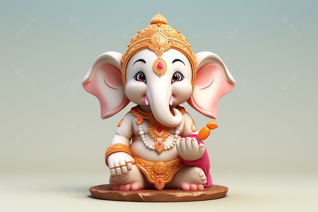 Adorável Ganesha uma ilustração mínima fofa, festival de saudações Happy Ganesh Chaturthi
