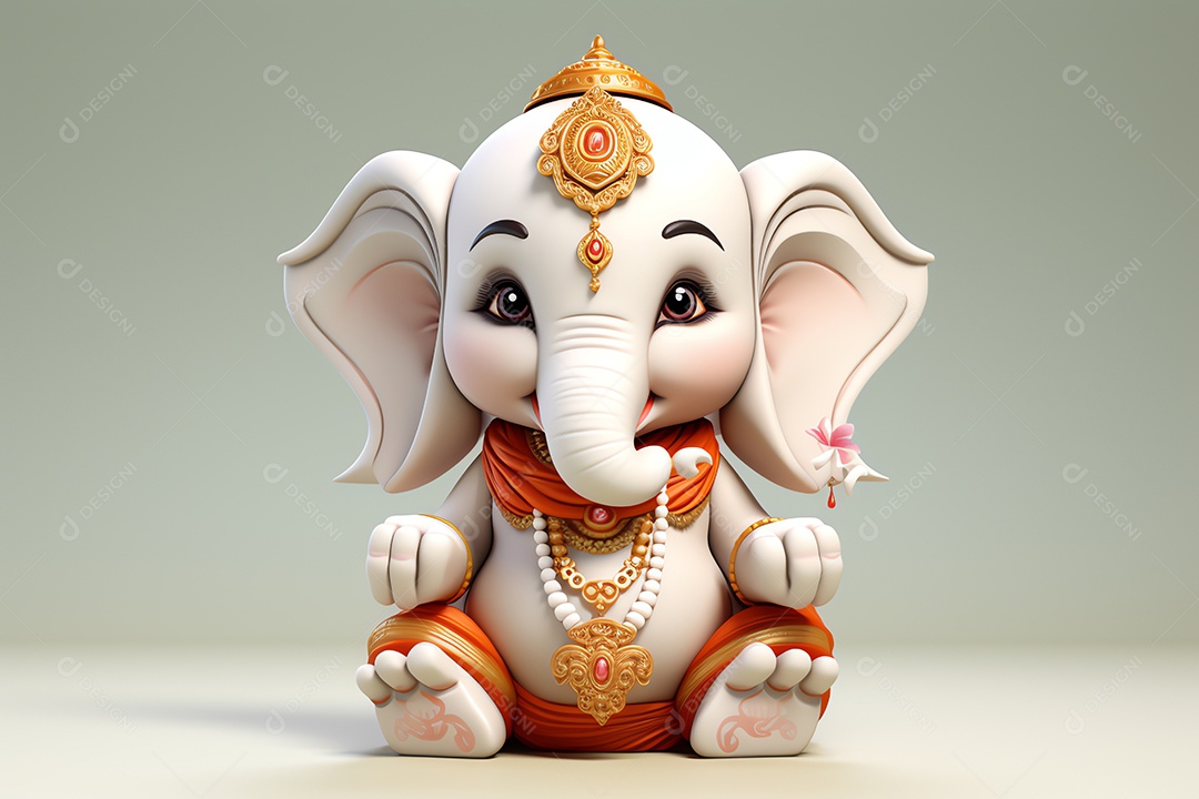 Adorável Ganesha uma ilustração mínima fofa, festival de saudações Happy Ganesh Chaturthi