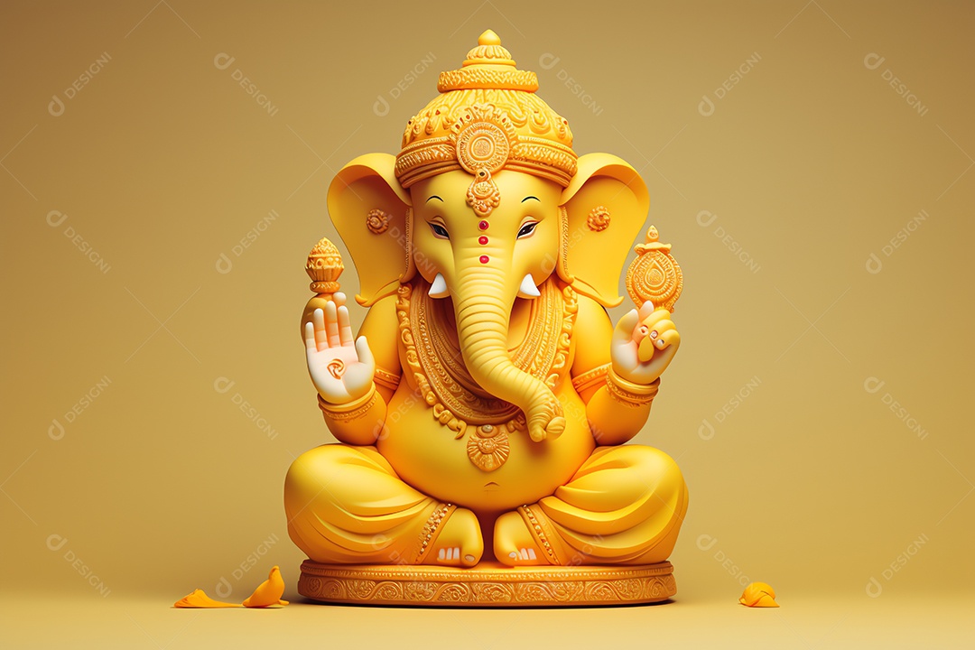 Adorável Ganesha uma ilustração mínima fofa, festival de saudações Happy Ganesh Chaturthi