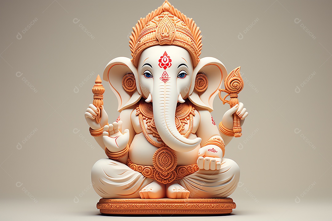 Adorável Ganesha uma ilustração mínima fofa, festival de saudações Happy Ganesh Chaturthi