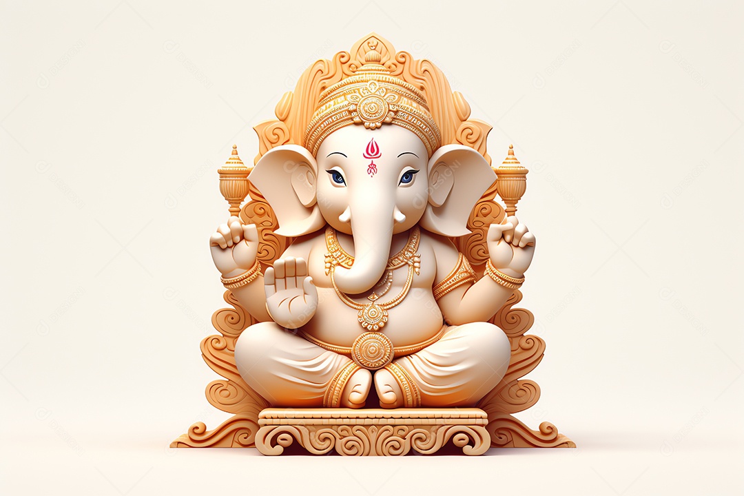 Adorável Ganesha uma ilustração mínima fofa, festival de saudações Happy Ganesh Chaturthi