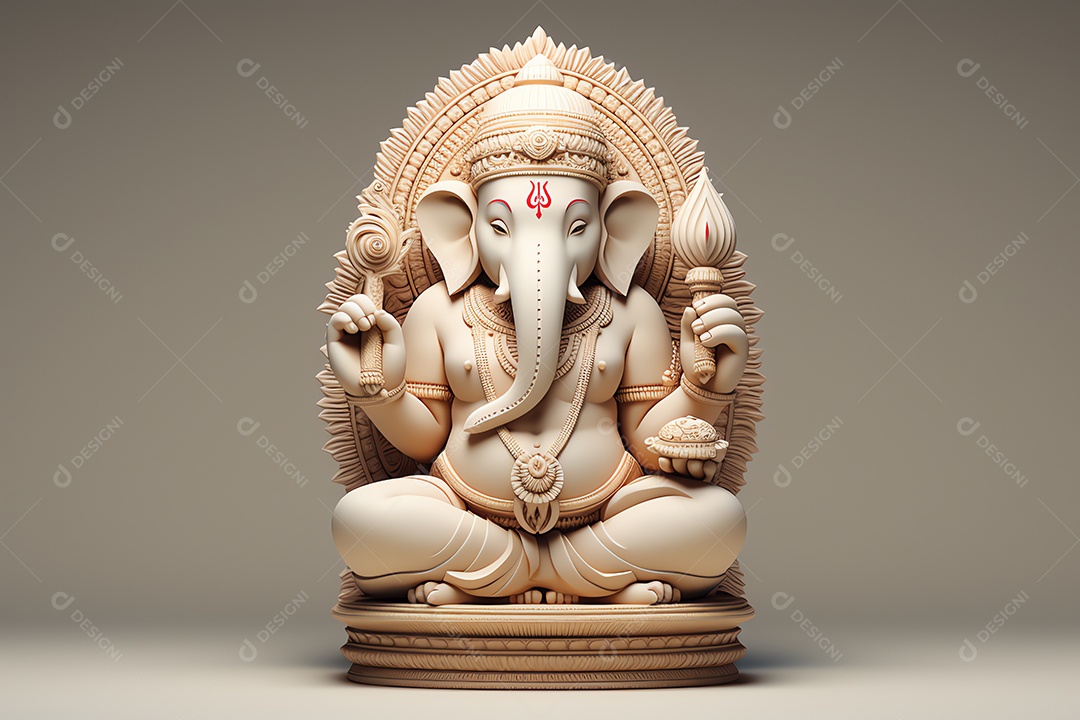 Adorável Ganesha uma ilustração mínima fofa, festival de saudações Happy Ganesh Chaturthi