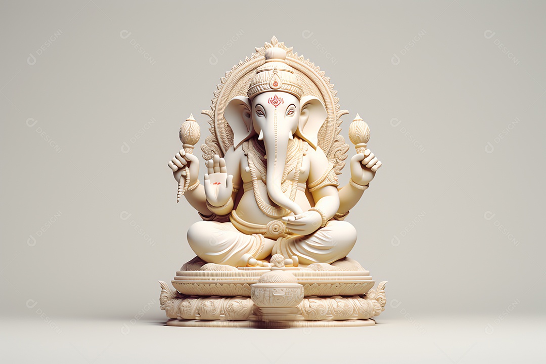 Adorável Ganesha uma ilustração mínima fofa, festival de saudações Happy Ganesh Chaturthi