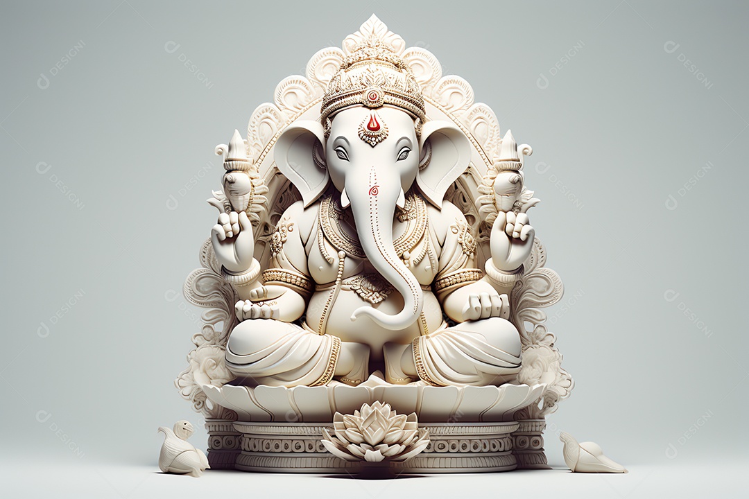 Adorável Ganesha uma ilustração mínima fofa, festival de saudações Happy Ganesh Chaturthi