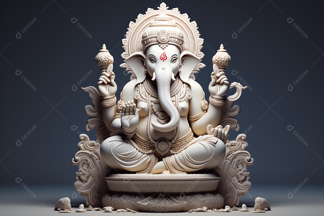 Adorável Ganesha uma ilustração mínima fofa, festival de saudações Happy Ganesh Chaturthi