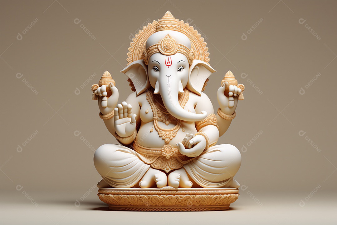 Adorável Ganesha uma ilustração mínima fofa, festival de saudações Happy Ganesh Chaturthi