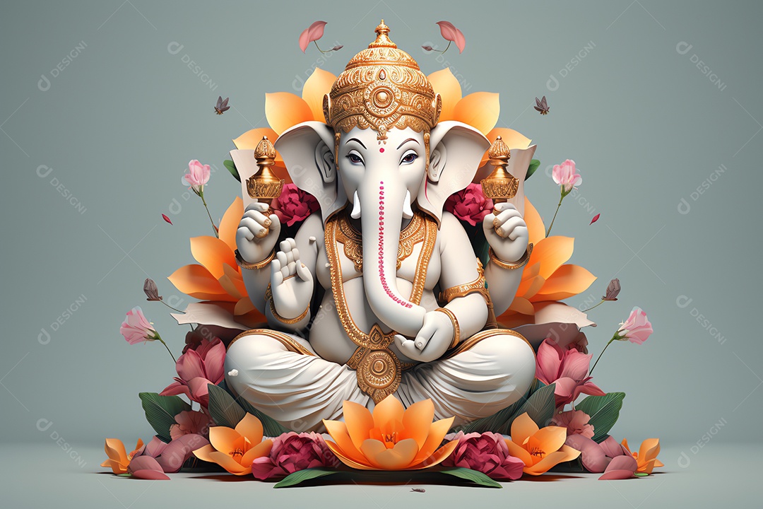 Adorável Ganesha uma ilustração mínima fofa, festival de saudações Happy Ganesh Chaturthi
