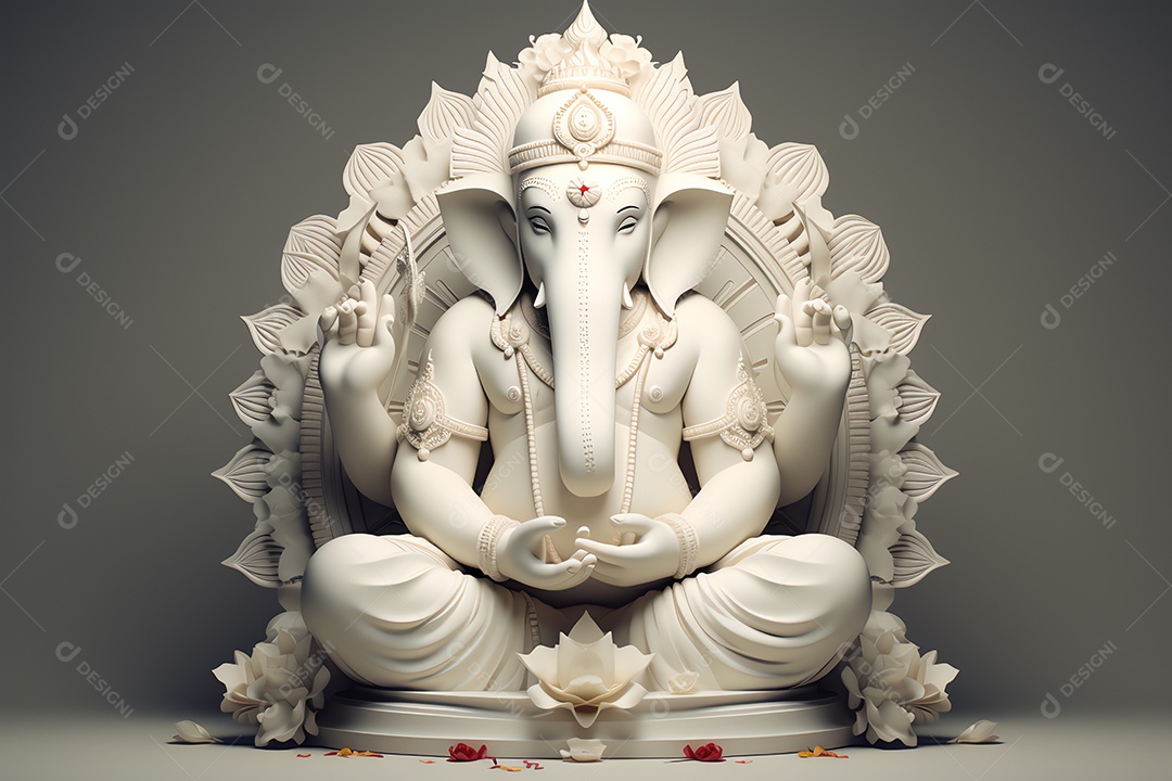 Adorável Ganesha uma ilustração mínima fofa, festival de saudações Happy Ganesh Chaturthi