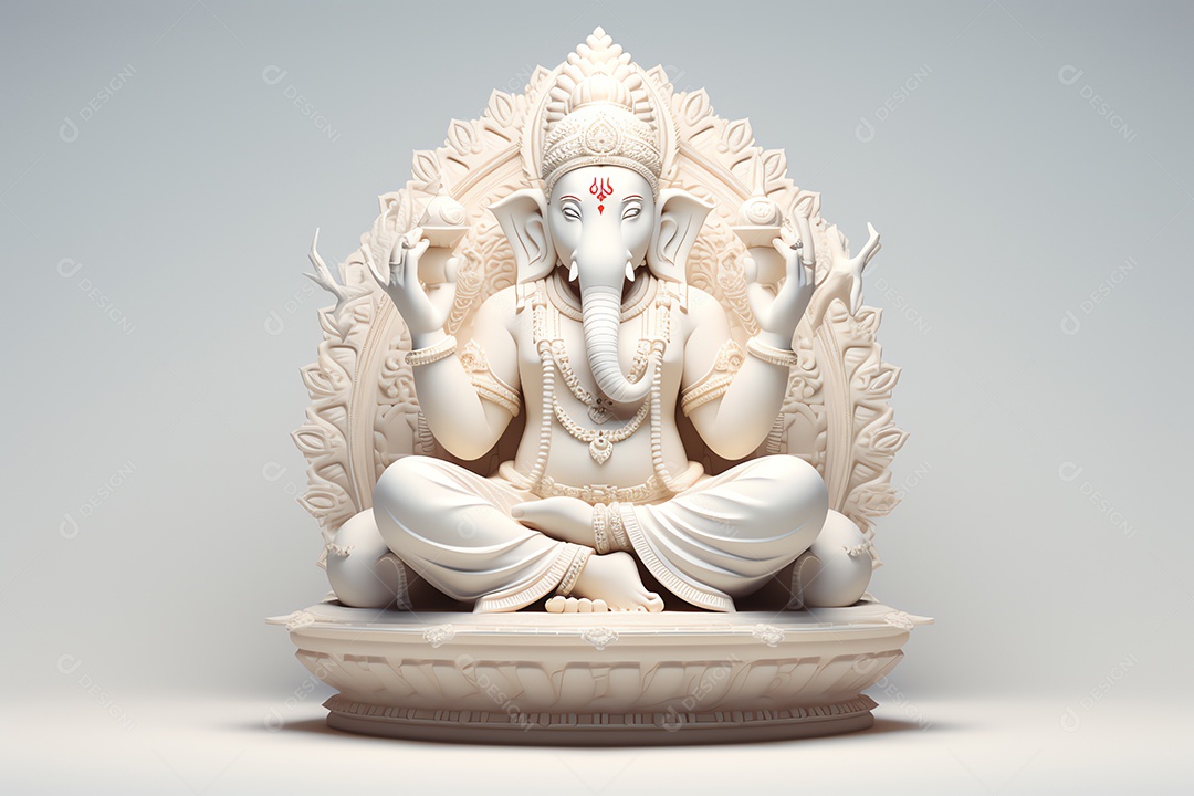 Adorável Ganesha uma ilustração mínima fofa, festival de saudações Happy Ganesh Chaturthi