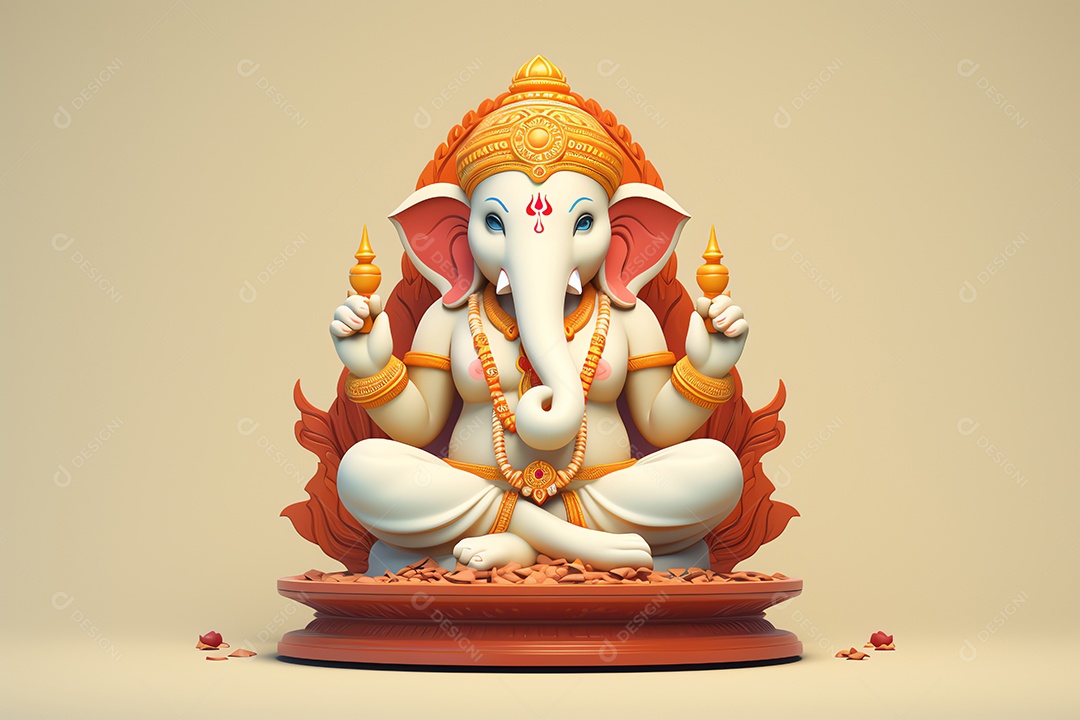 Fundo feliz do festival dos cumprimentos de Ganesh Chaturthi, ilustração mínima