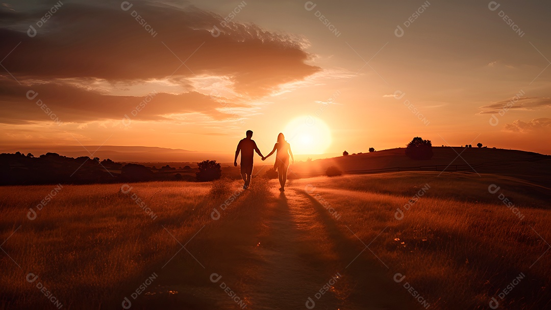 Silhueta de pessoas correndo em uma estrada