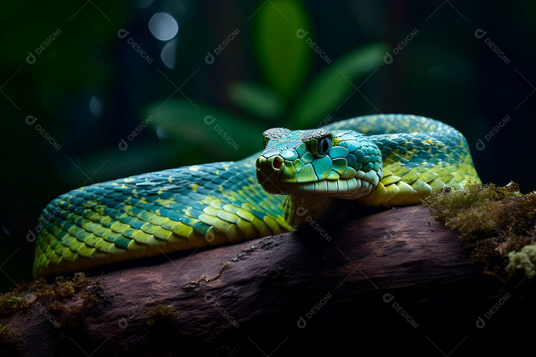 Serpente em uma floresta