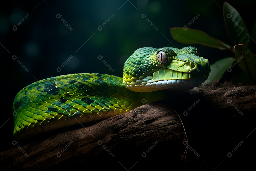 Serpente em uma floresta