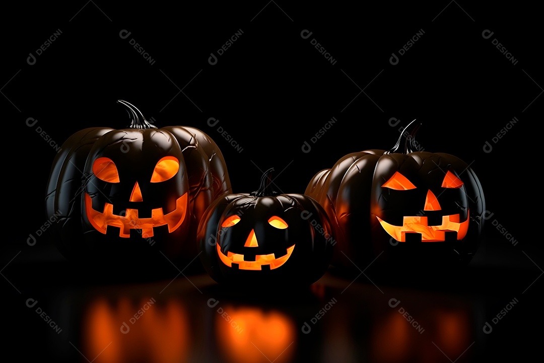 Cemitério misterioso de Halloween com uma grande lua laranja ou sol no céu