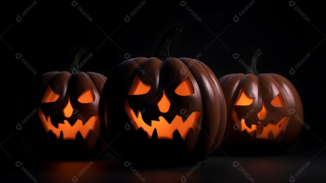 Cemitério misterioso de Halloween com uma grande lua laranja ou sol no céu