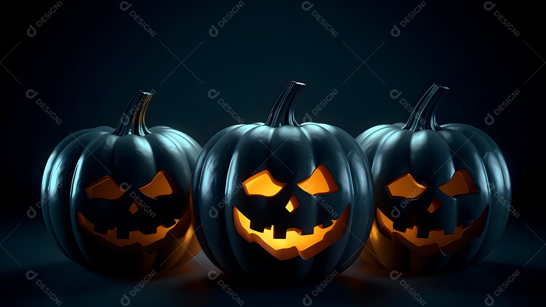 Cemitério misterioso de Halloween com uma grande lua laranja ou sol no céu