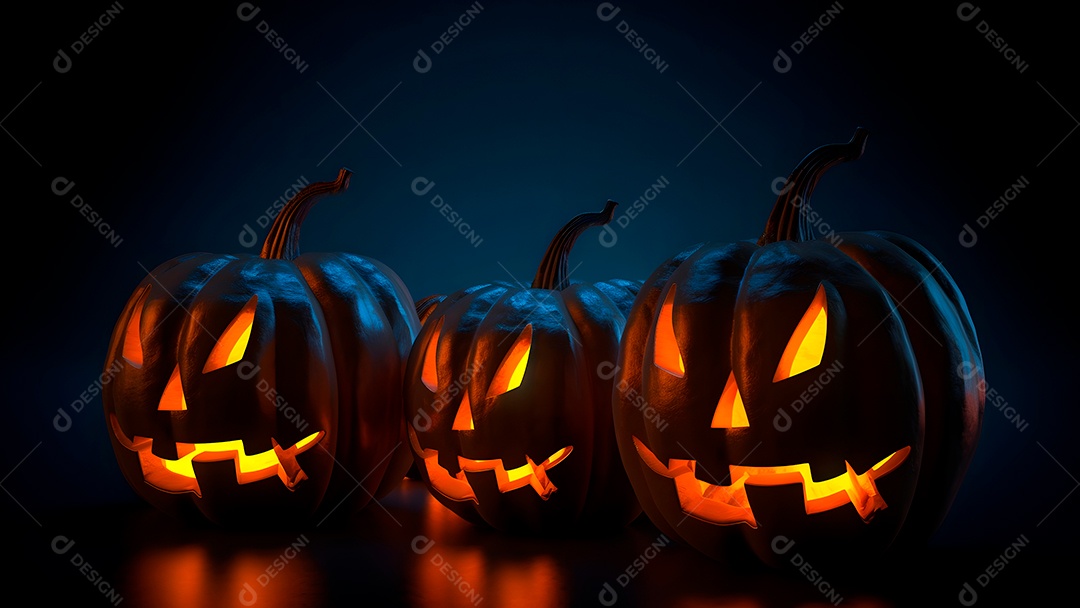 Cemitério misterioso de Halloween com uma grande lua laranja ou sol no céu