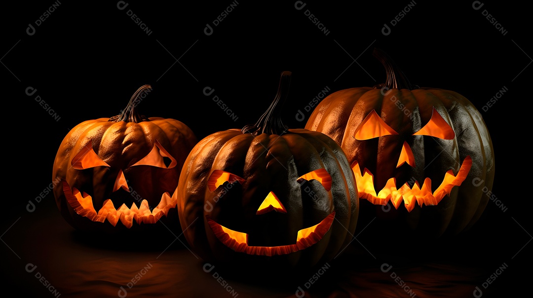 Cemitério misterioso de Halloween com uma grande lua laranja ou sol no céu