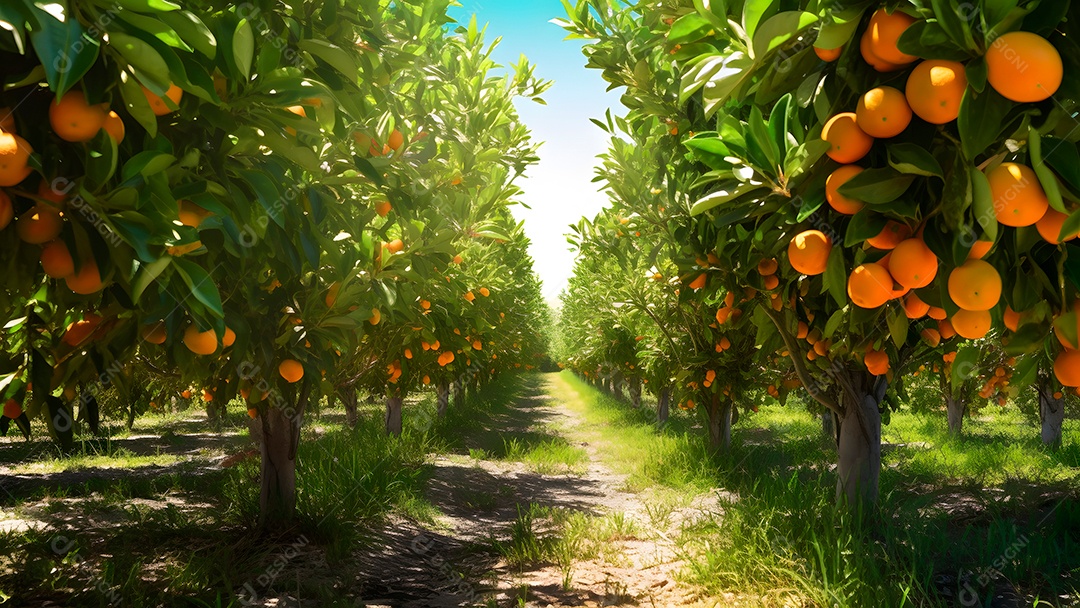 Linda paisagem de plantio laranja