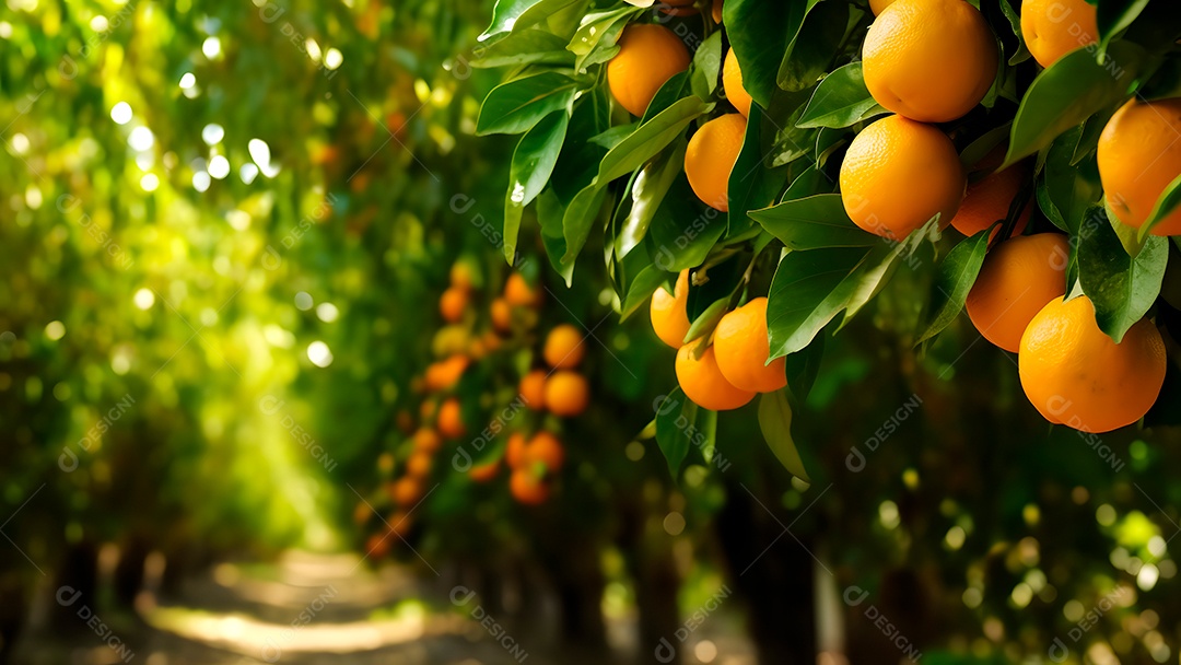 Linda paisagem de plantio laranja