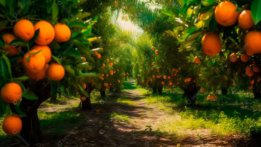 Linda paisagem de plantio laranja