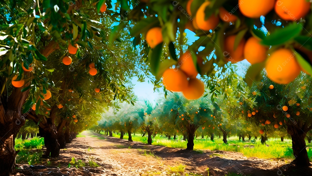 Linda paisagem de plantio laranja