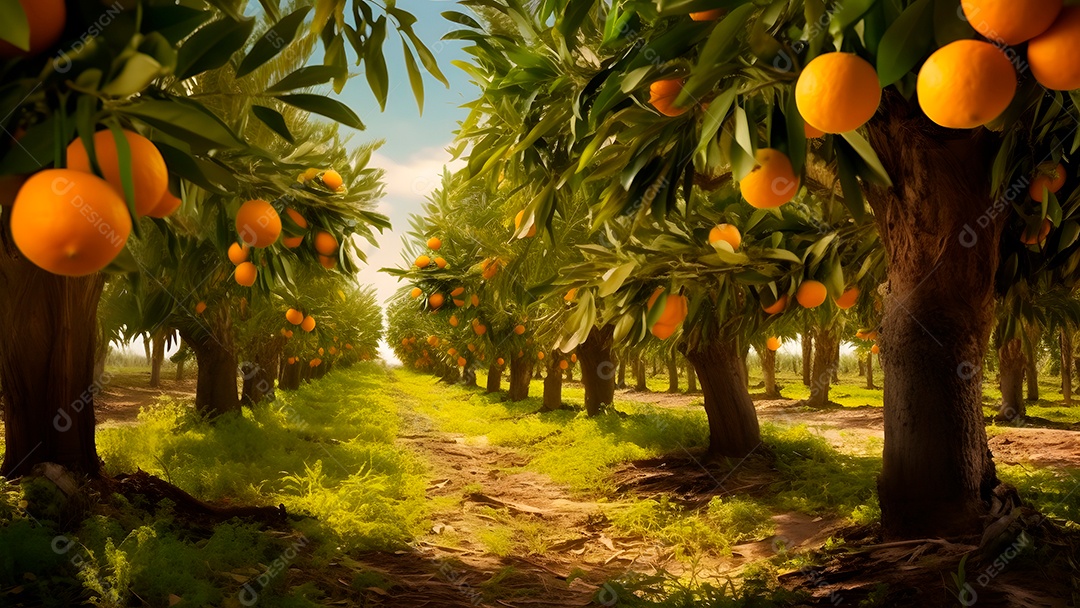 Linda paisagem de plantio laranja