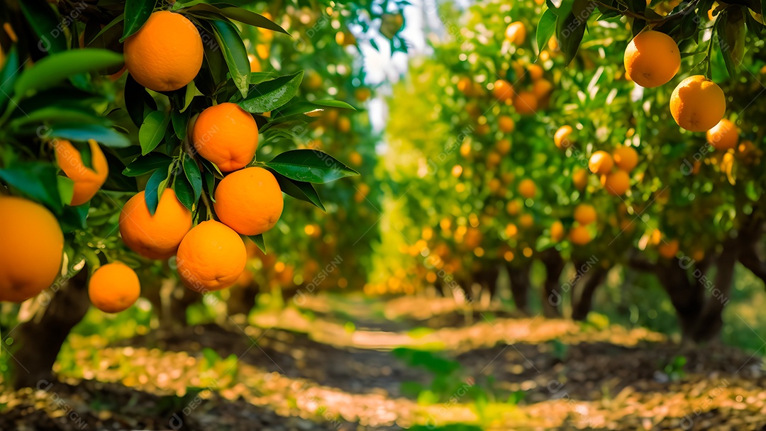 Linda paisagem de plantio laranja